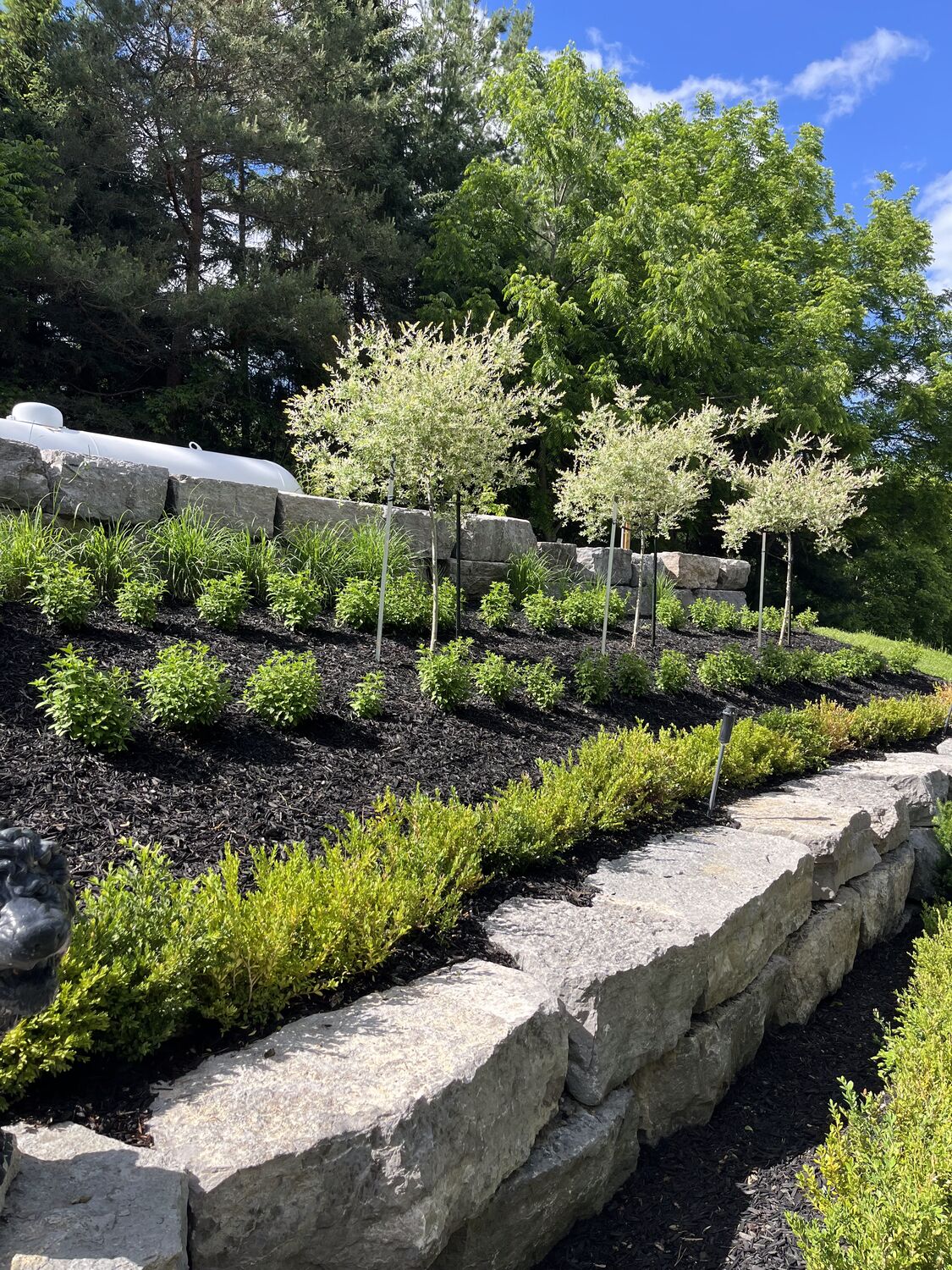The same terraced garden after Royal Landscaping work