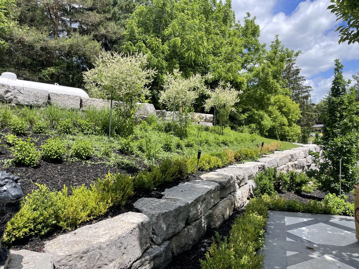Terraced garden before Royal Landscaping work